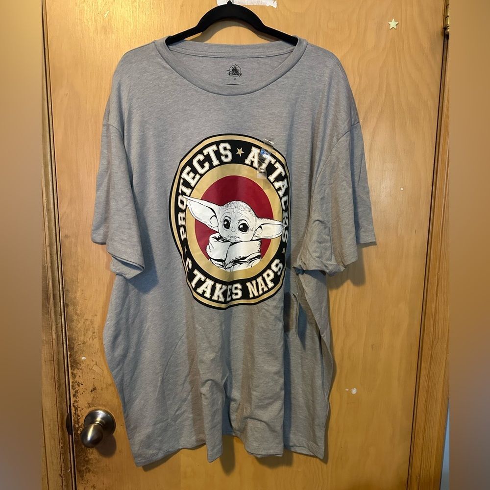 Disney Parks Grogu Mandalorian “He Protects He Attacks He Takes Naps” 4XL Tee NW